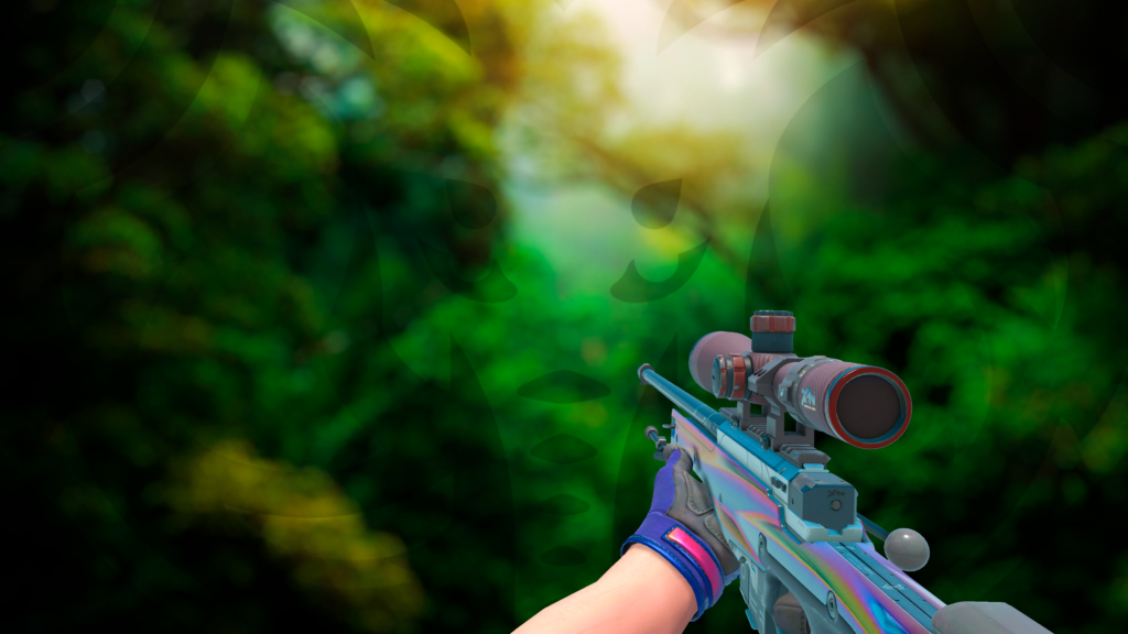 AWP Canhão Cromado com luva Fade