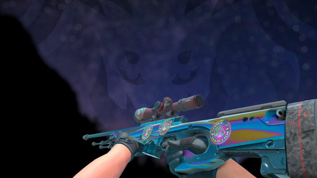 AWP Canhão Cromado com adesivo Conspiracy