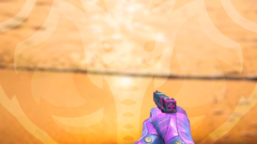 Glock-18 Camuflagem Digital — Rosa com luva xadrez imperial