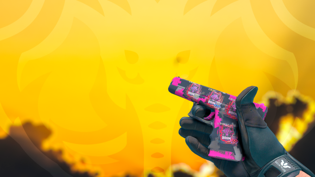 Glock-18 Camuflagem Digital — Rosa com adesivo boom holo