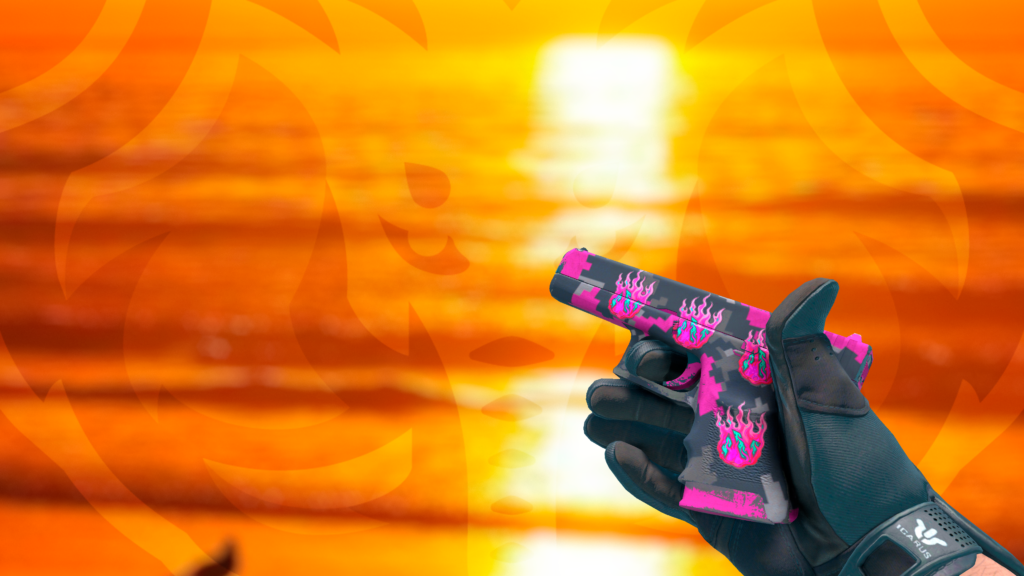 Glock-18 Camuflagem Digital — Rosa com adesivo Sem Patria