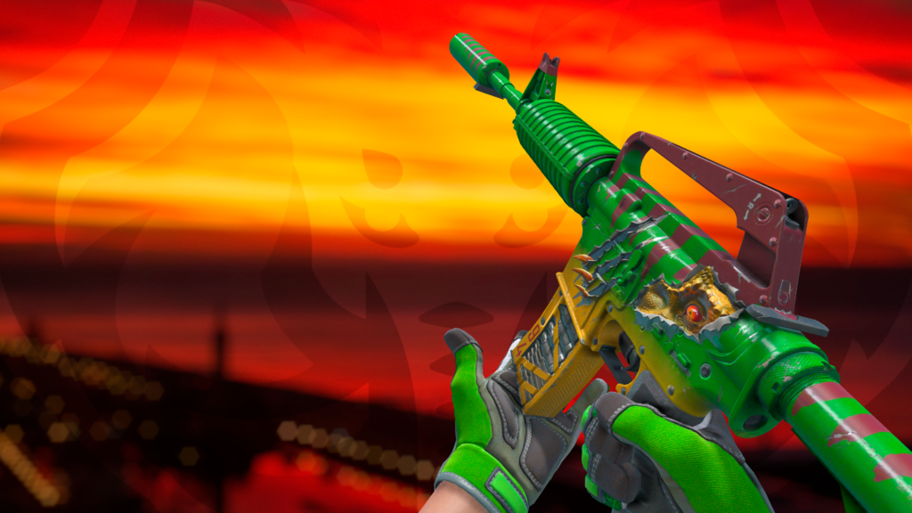 M4A1-S Enforossauro-S emerald web gloves