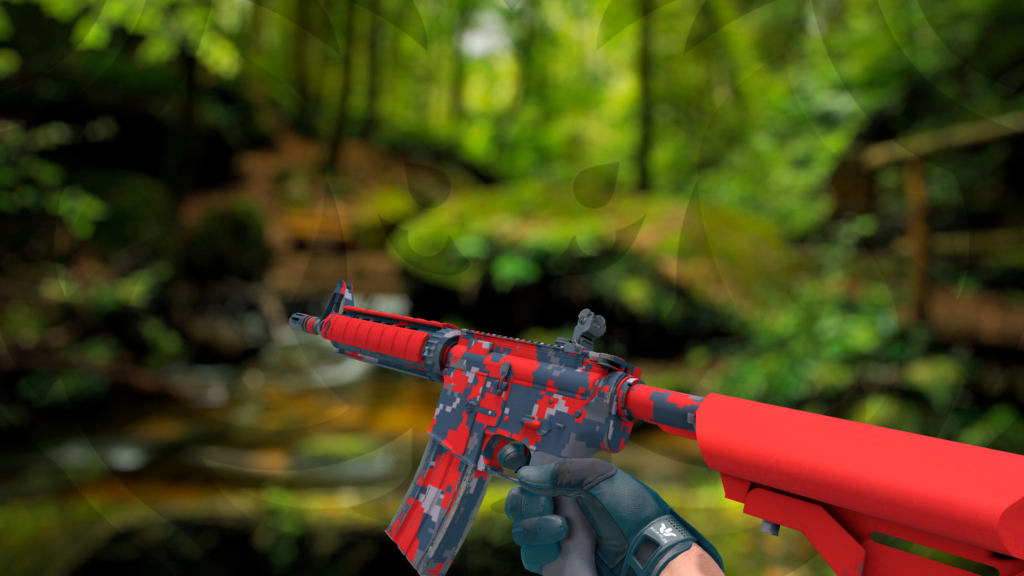 M4A4 Camuflagem Digital Vermelho fn