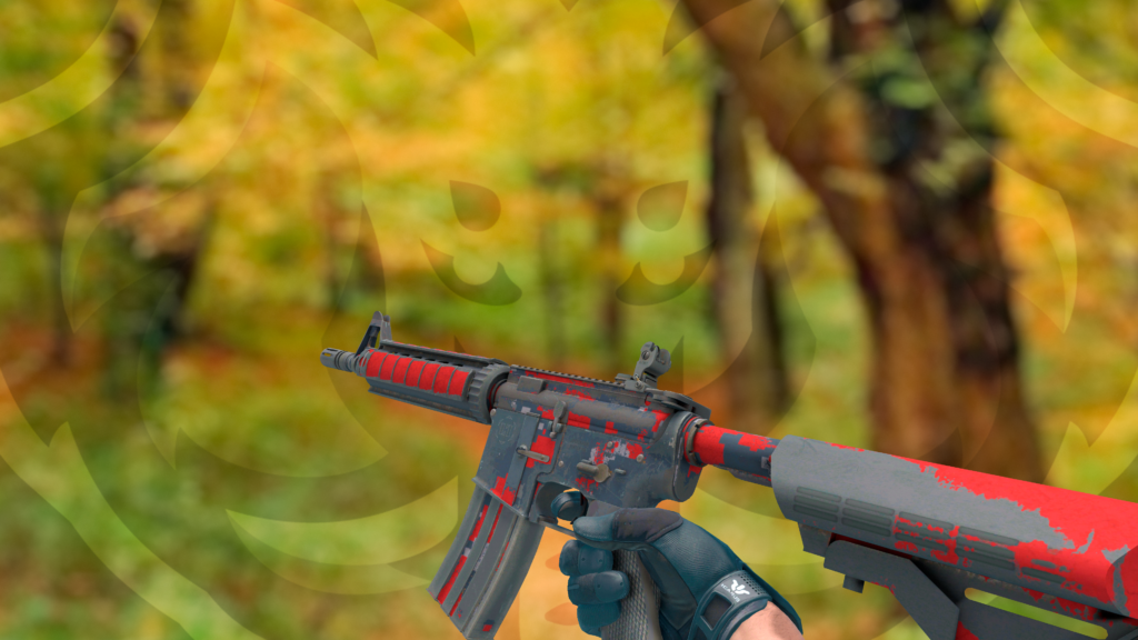 M4A4 Camuflagem Digital Vermelho bs