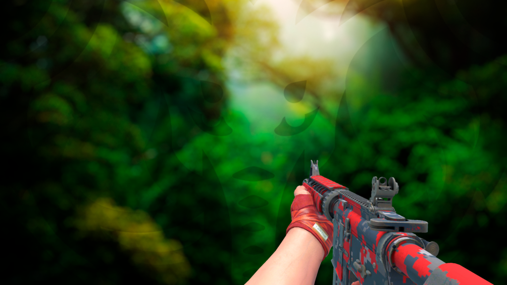 M4A4 Camuflagem Digital Vermelho faixas abate