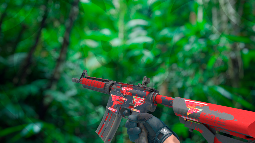 M4A4 Camuflagem Digital Vermelho adesivo faze holo 2024