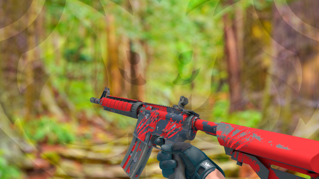M4A4 Camuflagem Digital Vermelho adesivo marcas de guerra