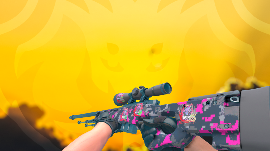 AWP Camuflagem Digital Rosa adesivo boom holo