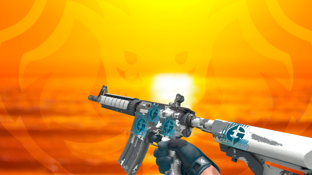 M4A4 Camuflagem Digital Urbano 
Adesivo Evil Geniuses Foil 2020