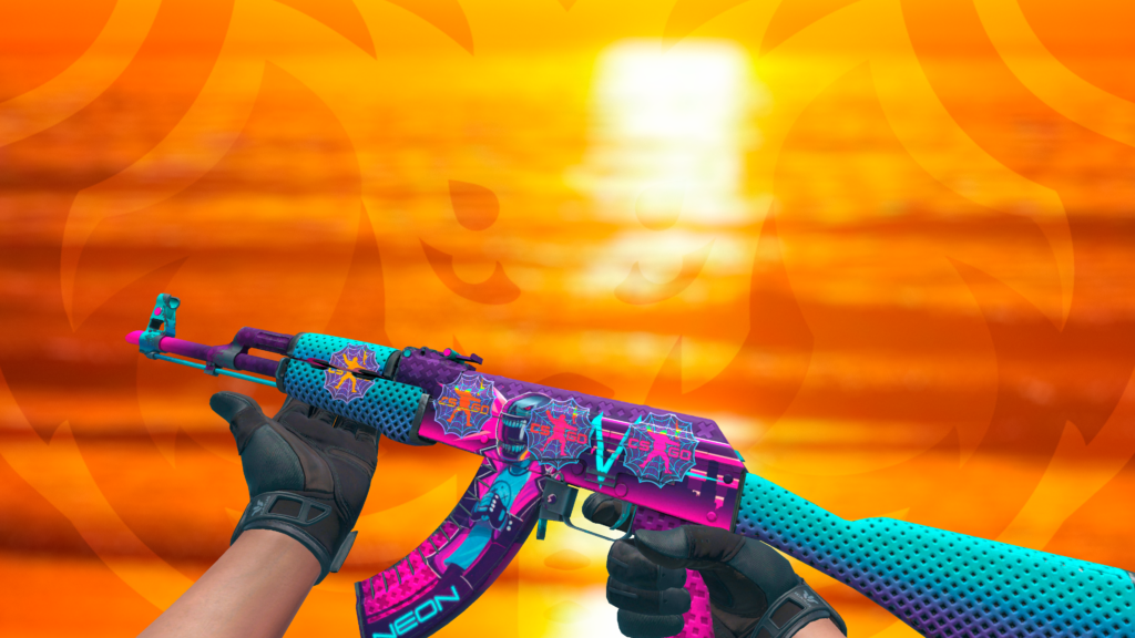 AK-47 Piloto Neon + Adesivo Caiu na Teia Holo