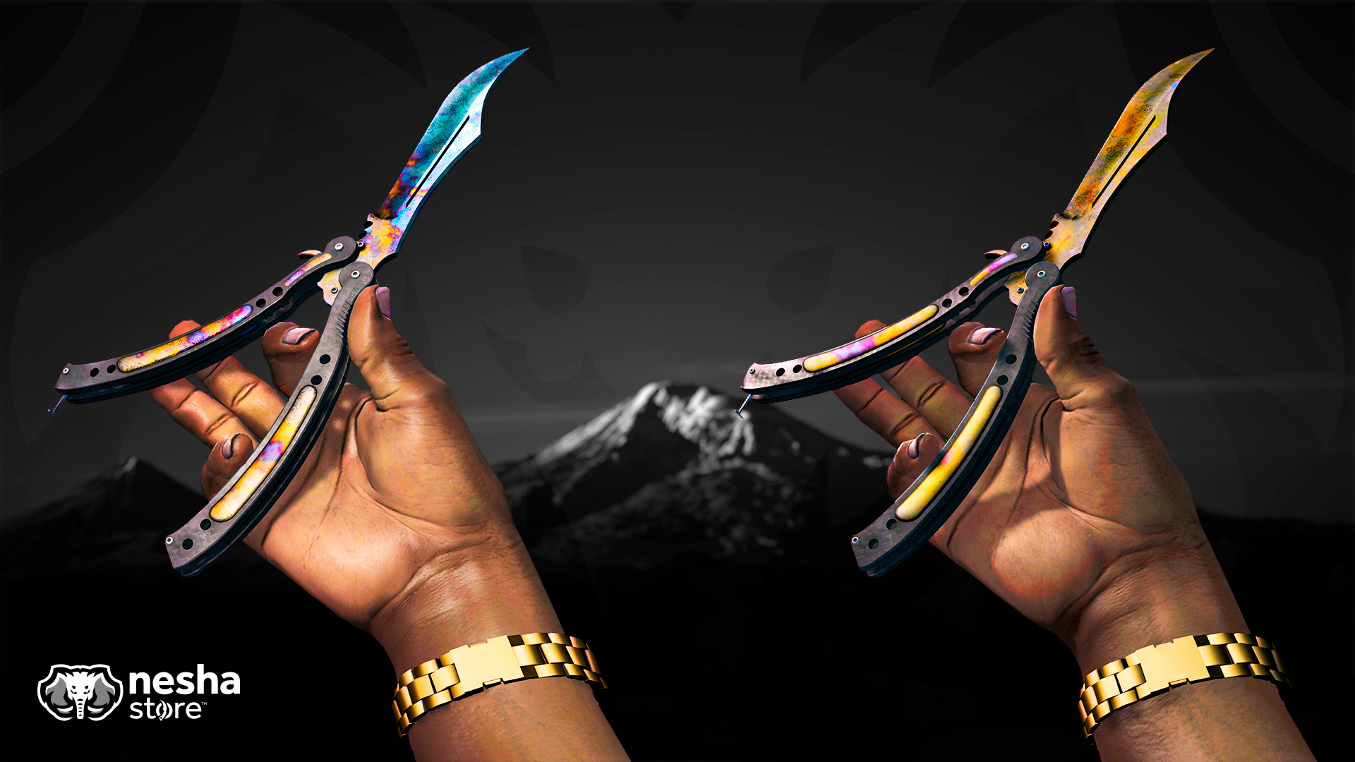 Canivete Butterfly Karambit Cs Go Trava Mola Color 0912 - Escorrega o Preço