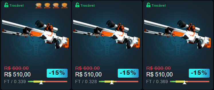 Cards de Skins
