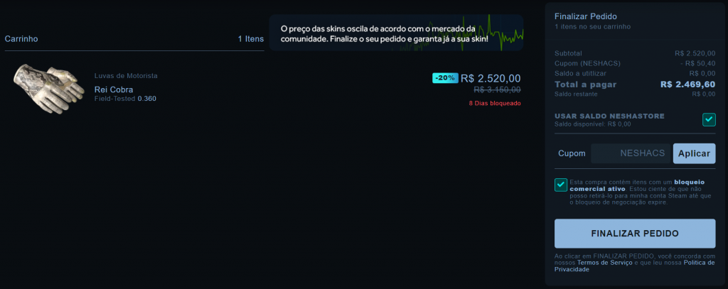 Carrinho - Tradelock