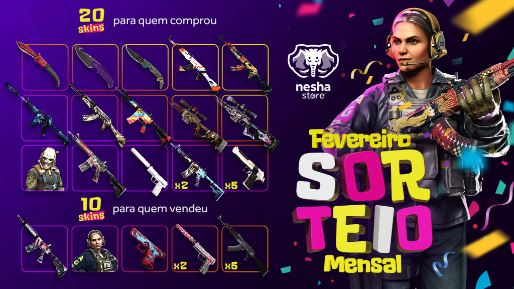 Sorteio Mensal Neshastore de Fevereiro de 2022