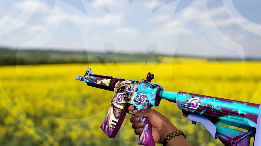 M4A4 Desolação Espacial com Adesivo SK Gaming