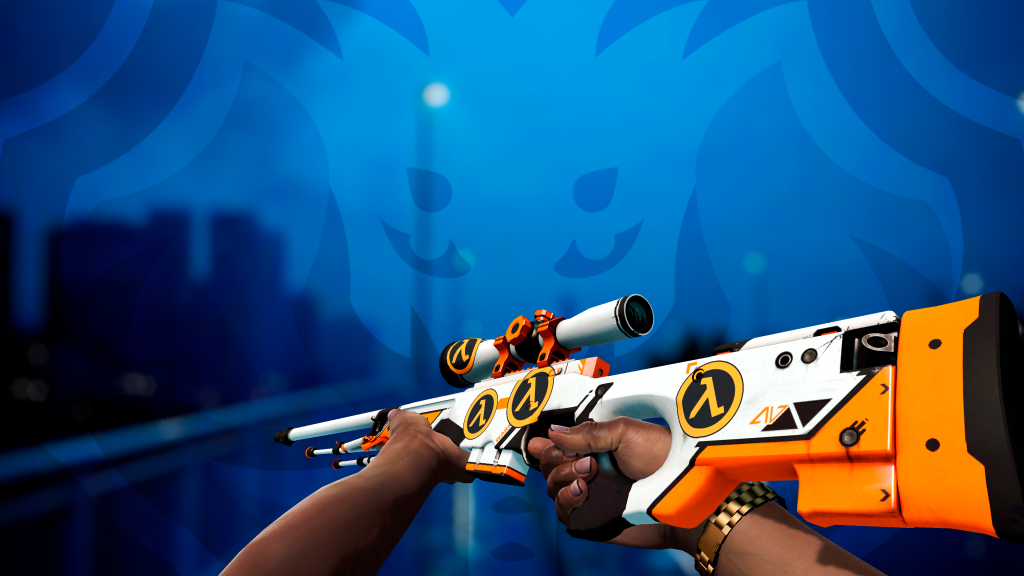 AWP Asiimov com adesivo Lambda