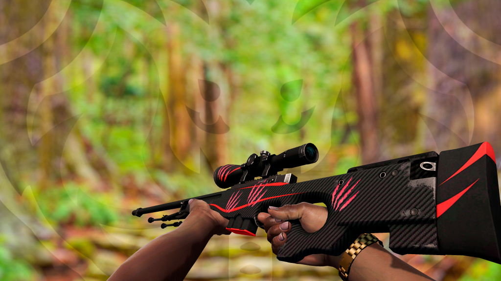 AWP Linhas Vermelhas com adesivo Marcas de Guerra