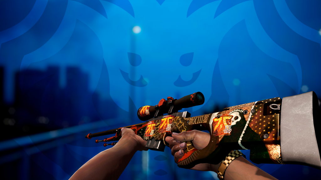 AWP Mortis com adesivo Fnatic