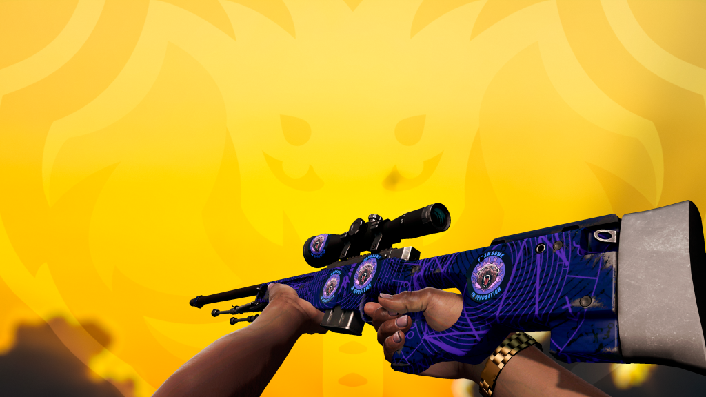 AWP Sol em Leão com adesivo Assustador