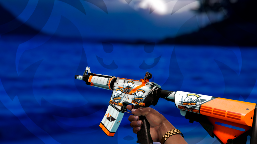 M4A4 Asiimov com adesivo Virtus Pro