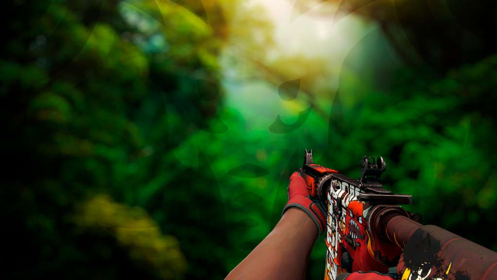 M4A4 Fogo Infernal com Luva Teia Rubra