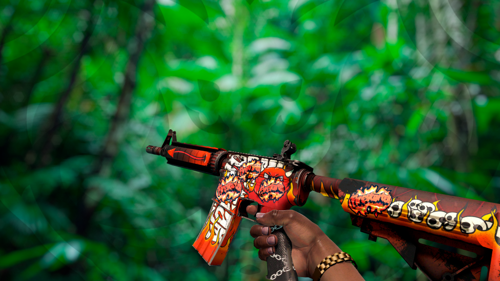 M4A4 Fogo Infernal com adesivo Incendiário