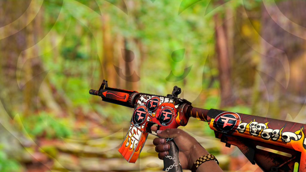 M4A4 Fogo Infernal com adesivo FaZe