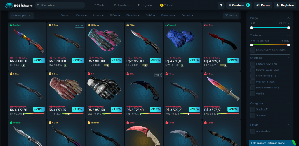 Tela Inicial NeshaStore.com