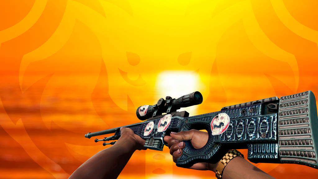 AWP Exoesqueleto com adesivo Caveira