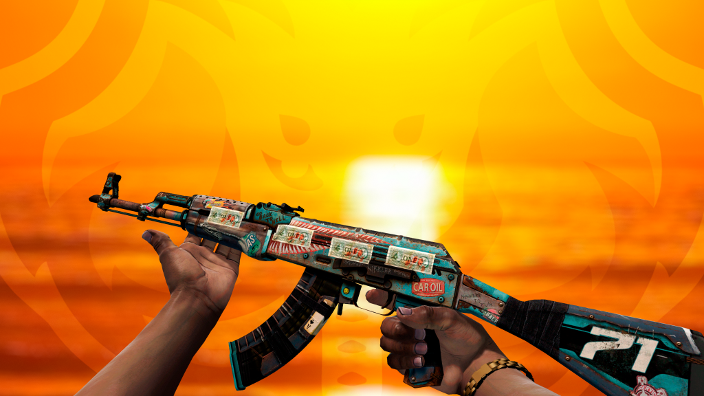 AK-47 Rat Rod com adesivo Dinheiro Sujo