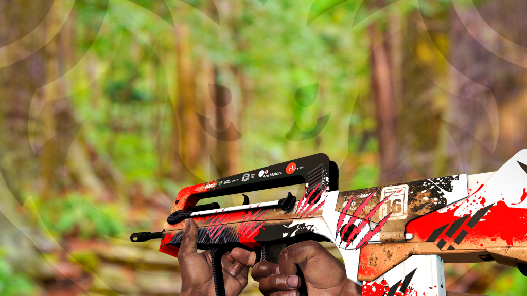 FAMAS Gaiola de Proteção com adesivo Marcas de Guerra