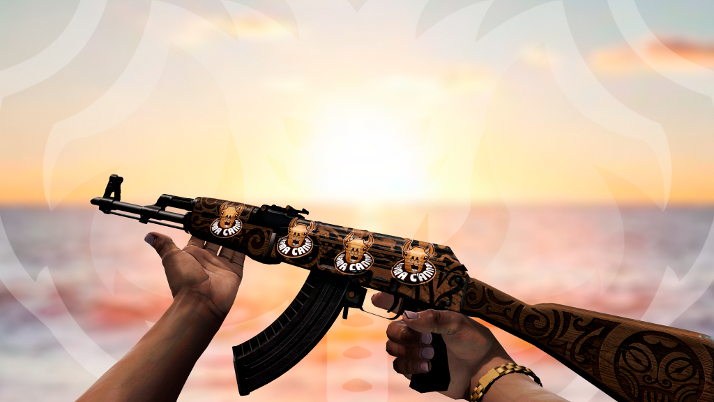 AK-47 Inexplorada com adesivo Lhama