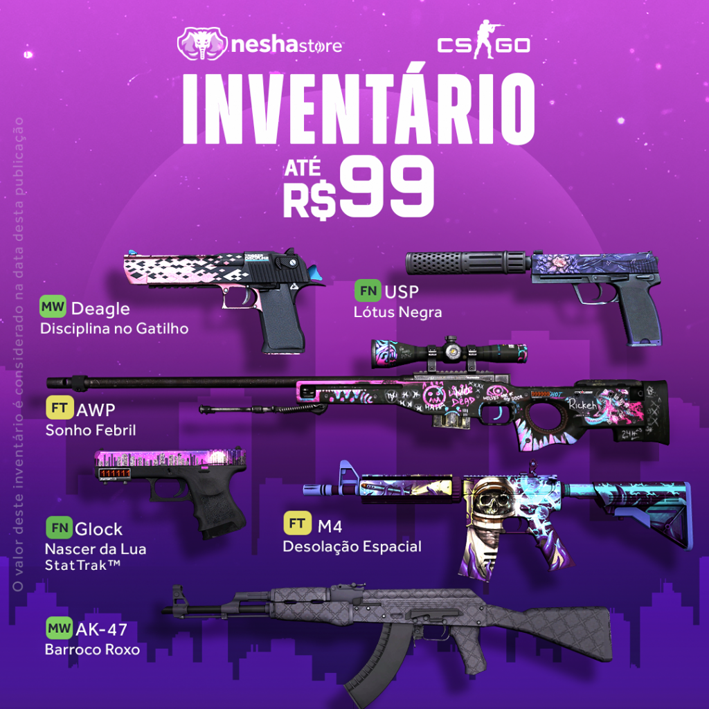 Inventário CS:GO até R$99