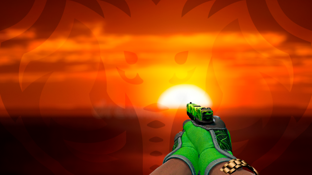 Glock-18 Jardim Radioativo com Luva Teia Esmeralda