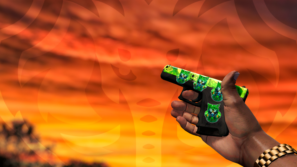 Glock-18 Jardim Radioativo com adesivo Nuke