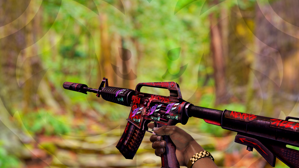 M4A1-S Terror Noturno com adesivo 9z