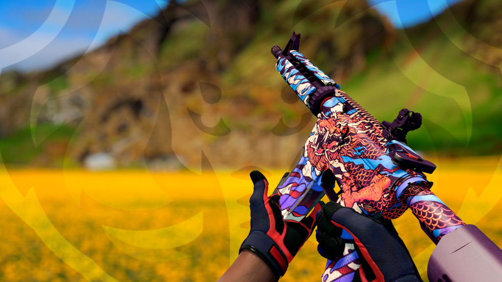M4A4 Rei Dragão com Luva Marble Fade