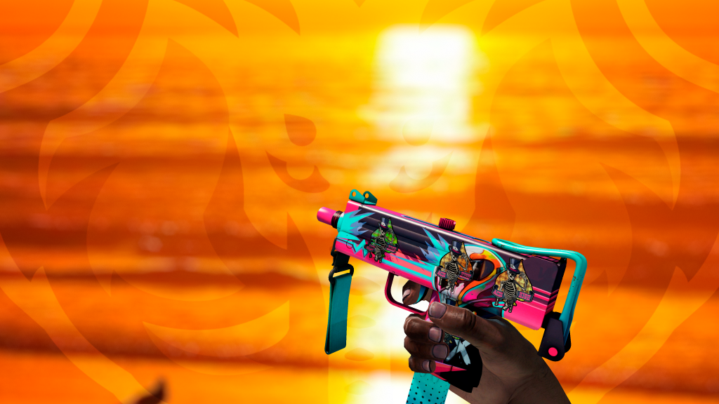 MAC-10 Piloto Neon com adesivo Ás de Espadas