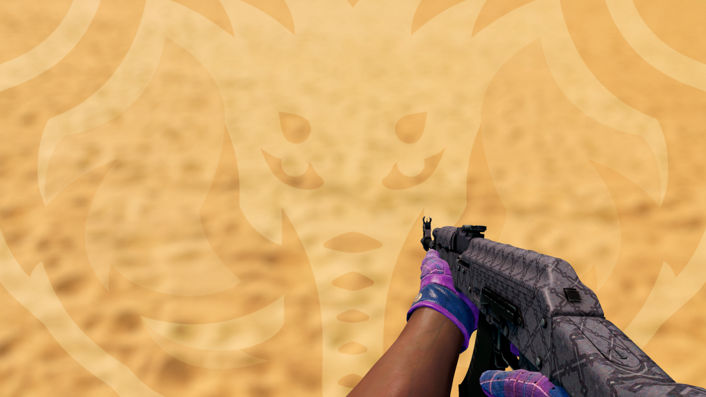 AK-47 Barroco Roxo com Luva Xadrez Imperial