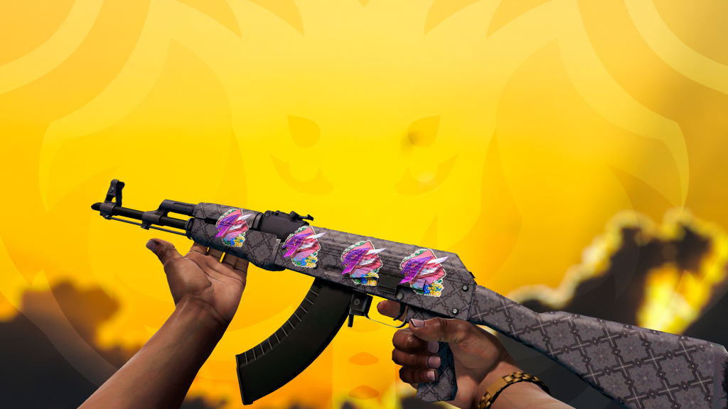 AK-47 Barroco Roxo com adesivo 9z