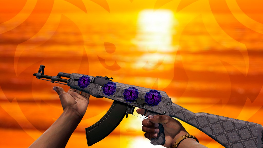 AK-47 Barroco Roxo com adesivo Teia