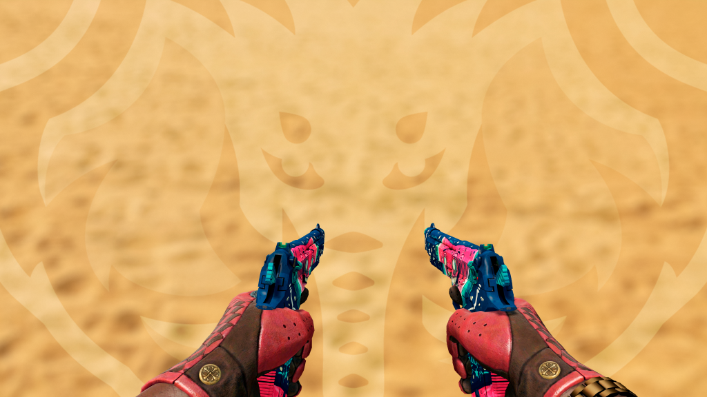 Dual Berettas Duplas Melandrama com Luva Entrelaçamento Carmesim