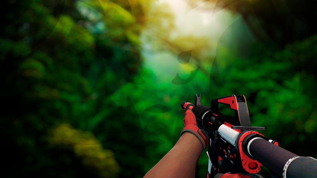 M4A1-S Cyrex com Luva Teia Rubra