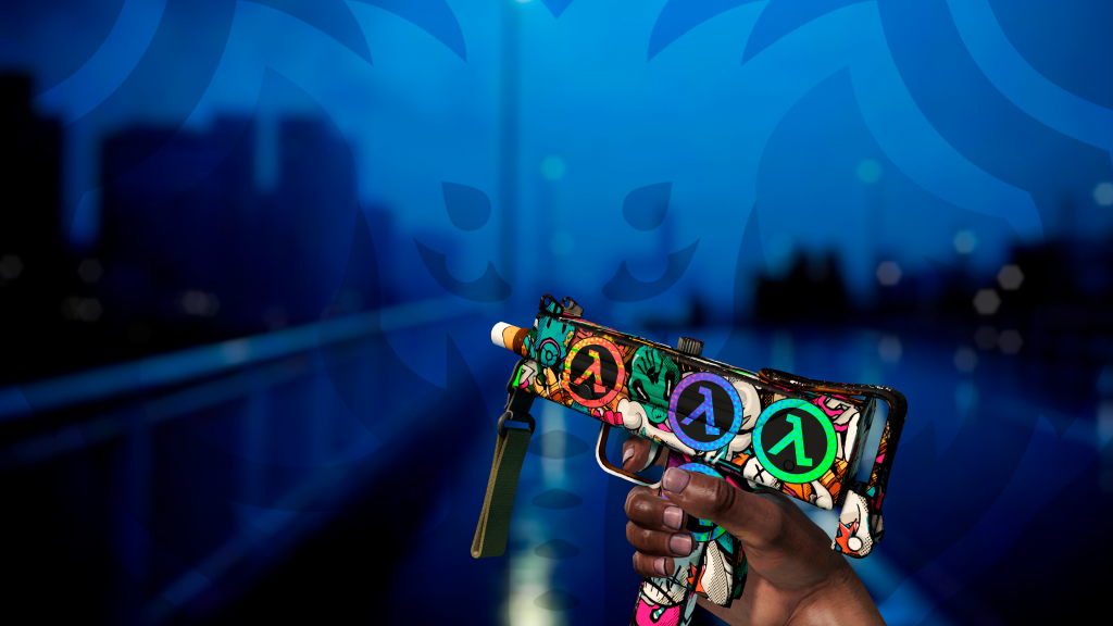 MAC-10 Caixa de Brinquedos com adesivo Lambda