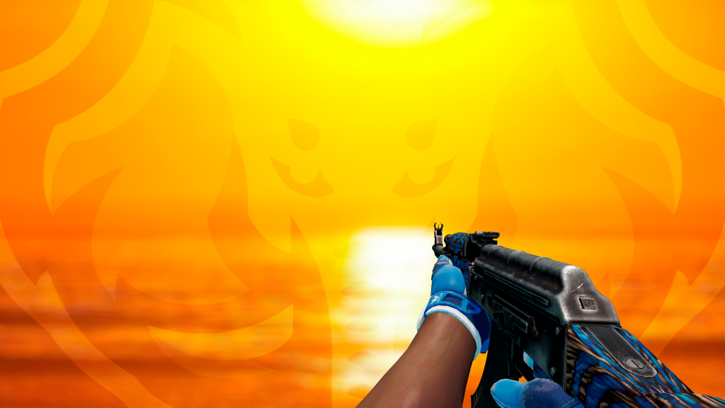 AK-47 Azul Laminado com Luva Anfibia