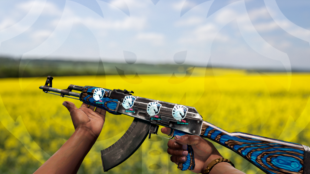 AK-47 Azul Laminado com adesivo Liquid