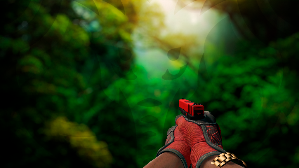 Glock-18 Maçã Do Amor com Luva Teia Rubra