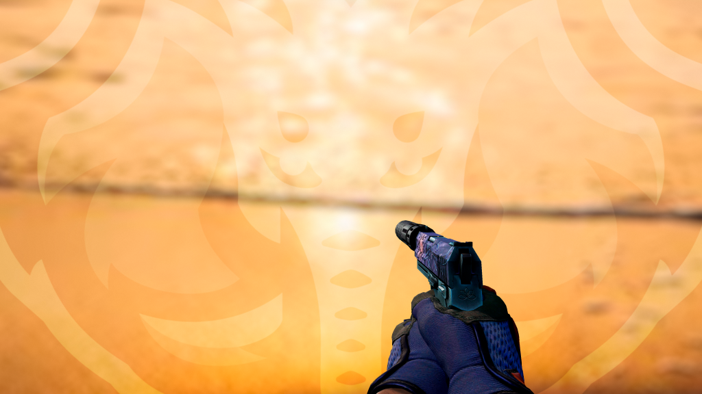 USP-S Lótus Negra com Luva Degrade