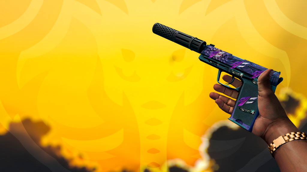 USP-S Lótus Negra com adesivo 9z