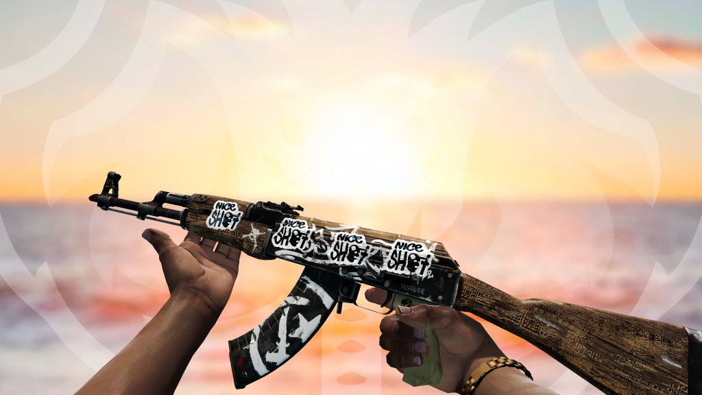 AK-47 Rebelde das Terras Devastadas com adesivo Nice Shot